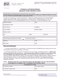 Veteran-Owned Business – Request for Certification