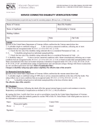 Service Connected Disability Verification Form