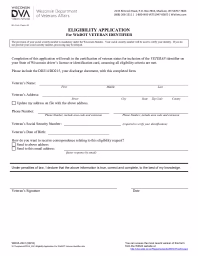 Eligibility Application – WisDOT Veteran Identifier