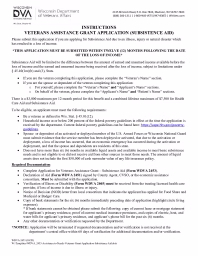 Veterans Assistance Grant Application – Subsistence Aid​
