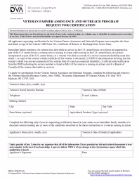 Veteran Farmer Assistance and Outreach Program Request for Certification