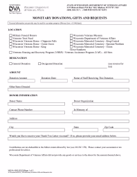 WDVA 1600 Monetary Donations Gifts and Bequests